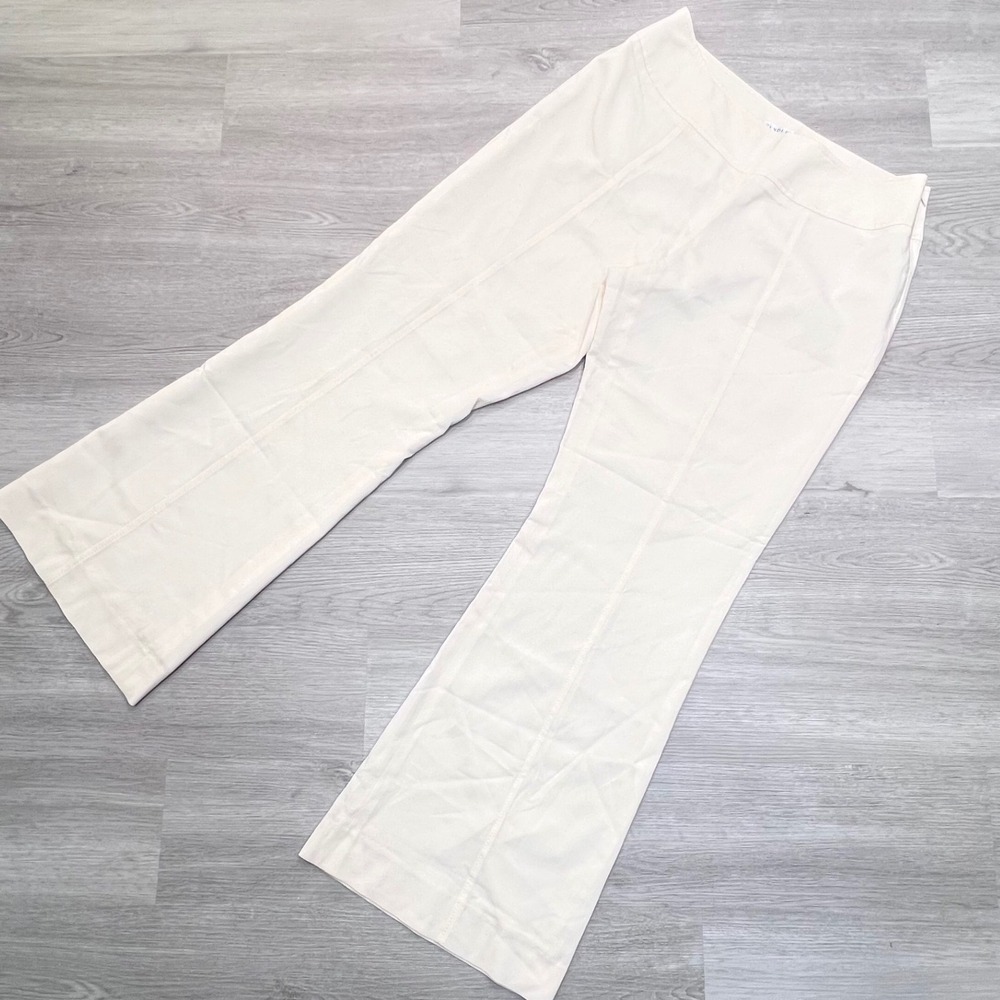 Pendleton Womens Cream Virgin Wool Flare Leg Trousers Side Zip Sz 14 TH374-40597